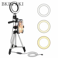 photography dimmable led studio camera selfie ring light youtube video live 3500 5500k makeup light with phone holder usb plug