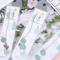 1pc cute metal bookmark kawaii accessories cactus alloy pendant book mark student office school supplies korean stationery