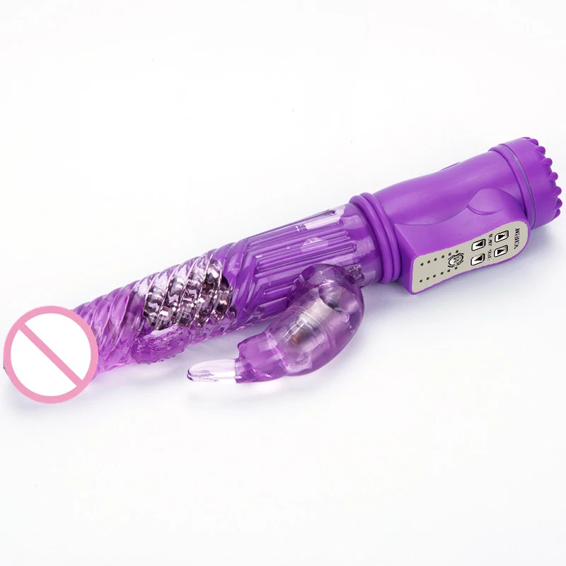 Новый вибратор 12 режимов кролик точка G вибрирующий и Вращающийся Массажер для