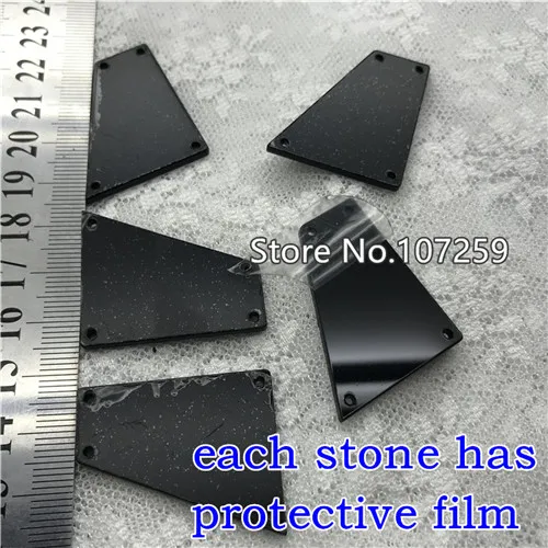 TopStone 30 стилей, черные зеркальные пришивные стразы с плоской задней частью, черные акриловые пришивные камни, 30 шт. для украшения платья - Цвет: 24N 27x33mm