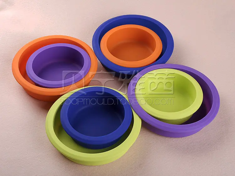 Round cake base 4.5" and 6.5" baking panSilicone Chocolate Soap Pudding Jelly Candy Ice Cookie Biscuit Mold Mould Pan Bakeware | Дом и - Фото №1