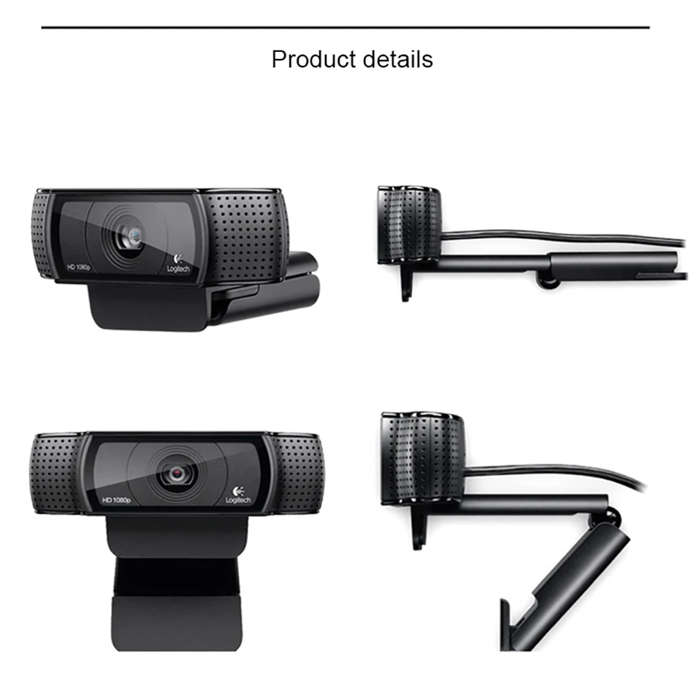 Веб-камера logitech HD Pro C920e, широкоформатный видеозвонок и запись, камера 1080 p, веб-камера для настольного компьютера или ноутбука, обновленная версия C920