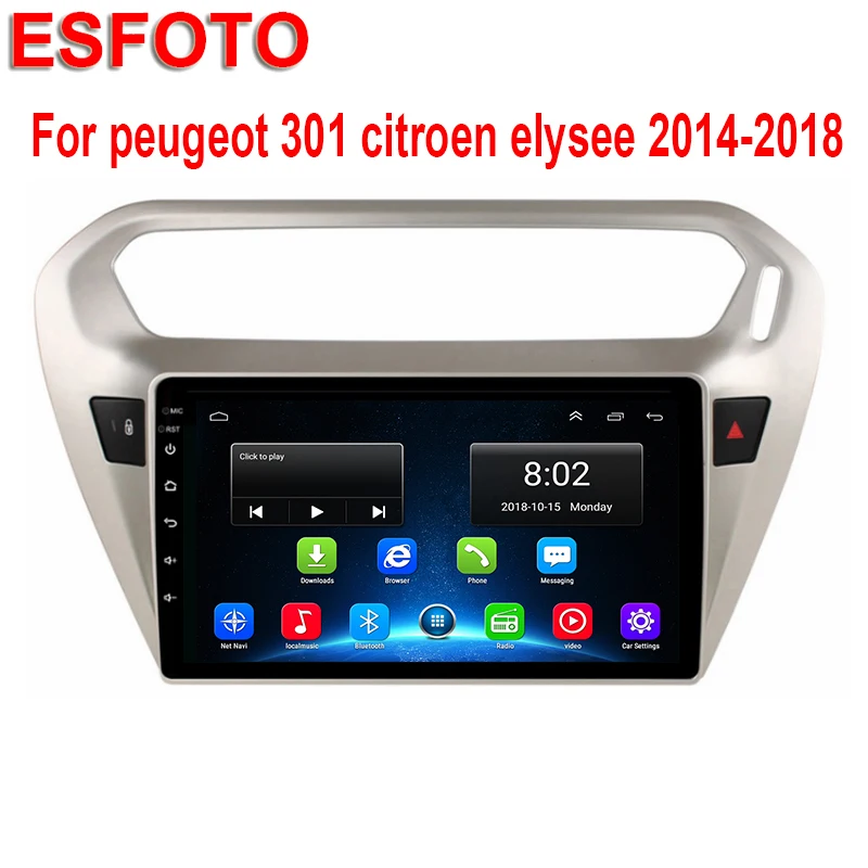9 дюймов Автомобильный dvd плеер на основе Android для Citroen Elysee peugeot 301 2014 gps BT Радио