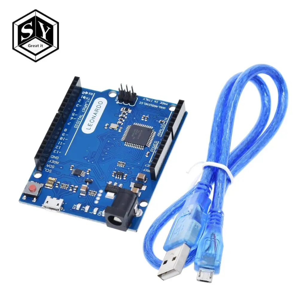 Макетная плата Great IT Leonardo R3 макетная Atmega32u4 с usb-кабелем совместимая Arduino Стартовый