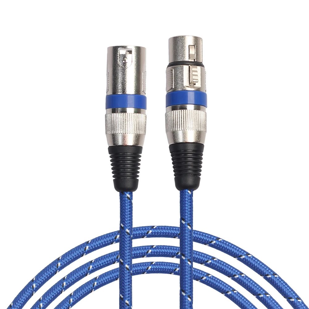 Нейлоновый Плетеный XLR кабель REXLIS штекер гнездо M/F 3 контактный Удлинительный для