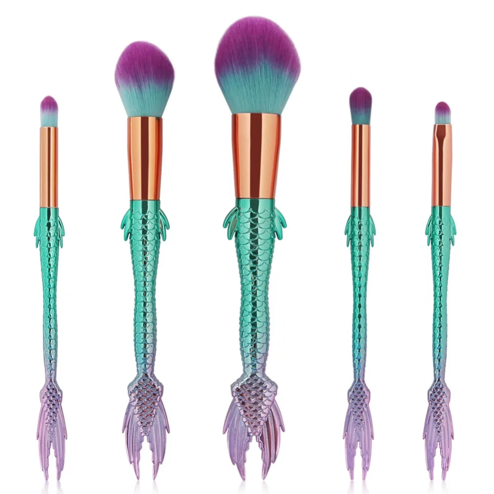 Набор кистей для макияжа русалка 5 шт.|makeup brush set|brush setbrush beauty |