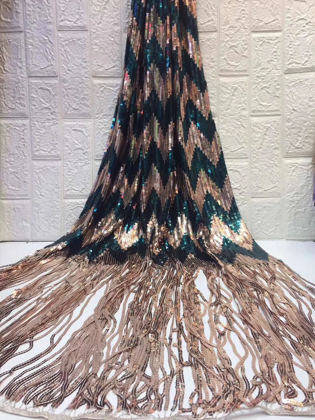 

African Dresses For Women Nigeriane, African Textiles Lace Blue, Sequins Velvet Net Lace Fabric RF415