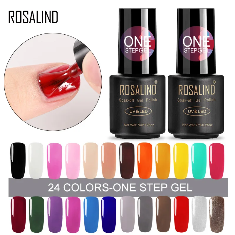 ROSALIND 7ML 3 IN 1 Nail Gel One Step Polish Semi Permanent Varnish Manicure Primer for Art Decorations | Красота и здоровье