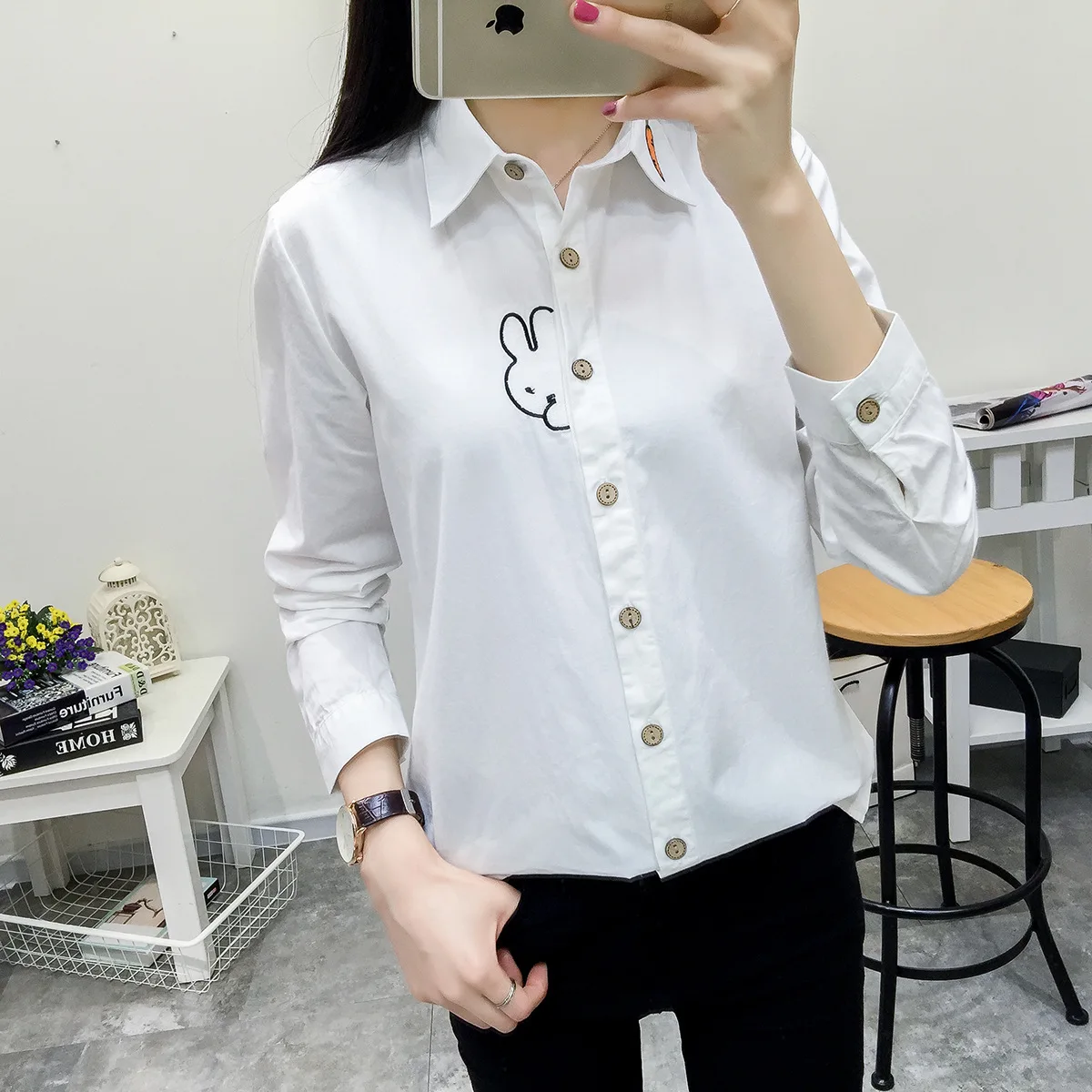 Для женщин блузка Повседневное вышивка блузки, рубашки из хлопка, Camisas Femininas простой Полосатые рубашки Топы Женский Костюмы Blusas