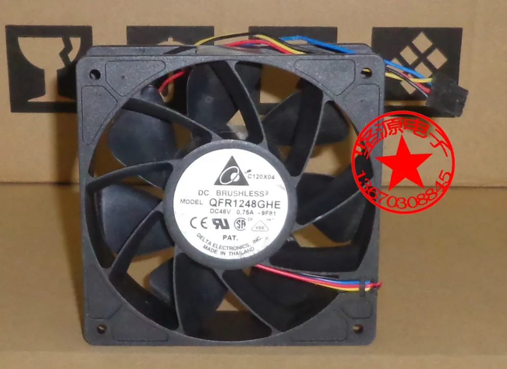 

Original Delta 12038 12CM 48V 0.75A QFR1248GHE server dual ball bearing fan