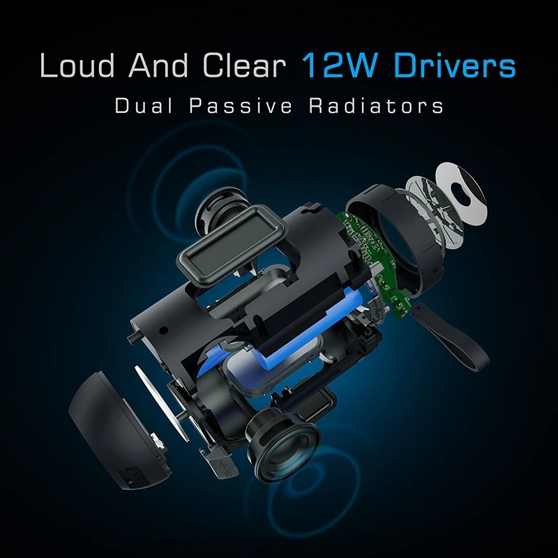 Водонепроницаемый Bluetooth динамик беспроводной портативный Открытый 12 Вт 360