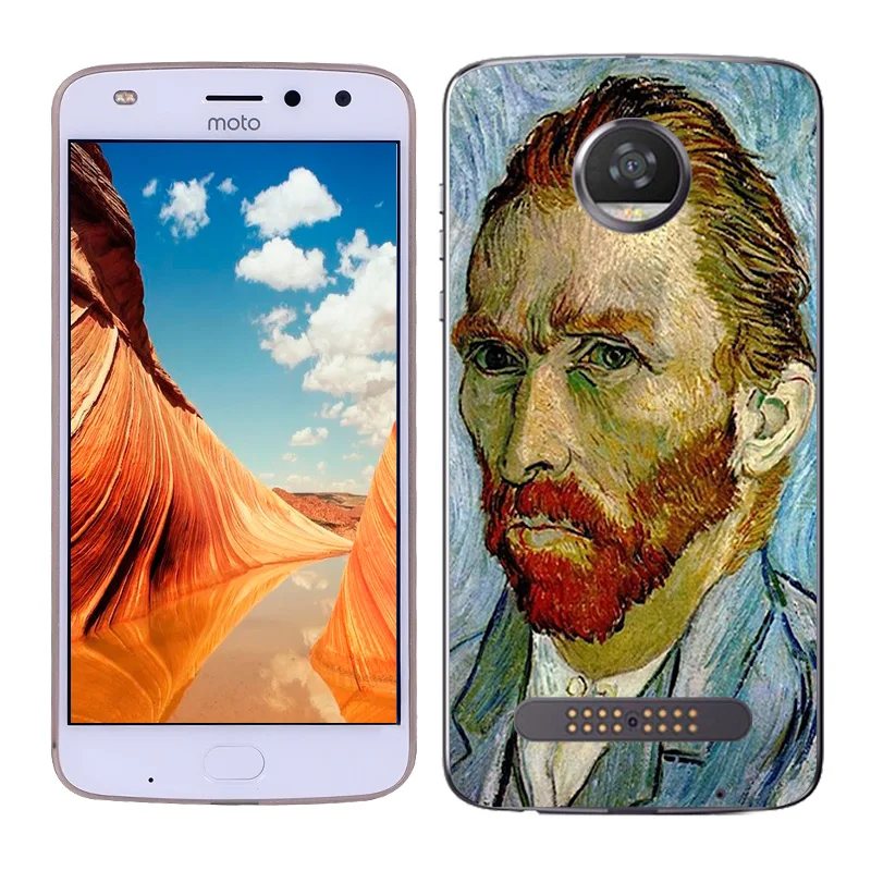 Для Motorola Moto Z2 Play Чехлы 5 &quotTPU силиконовый чехол для XT1710 масляная роспись Z (2 го