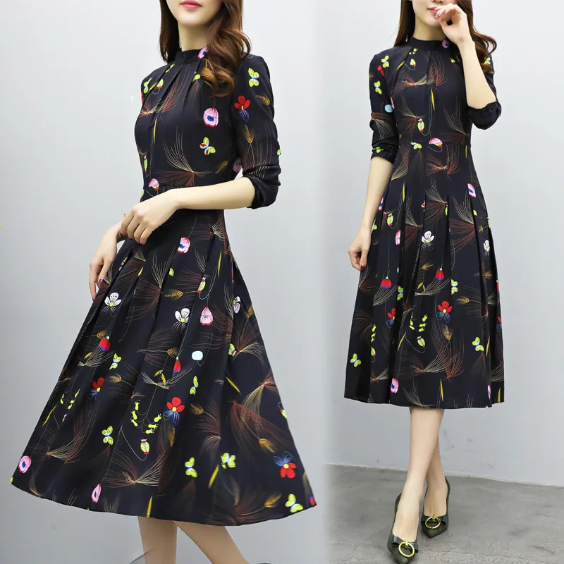 Брендовое женское шифоновое тонкое платье 2017 летнее богемное длинное с круглым