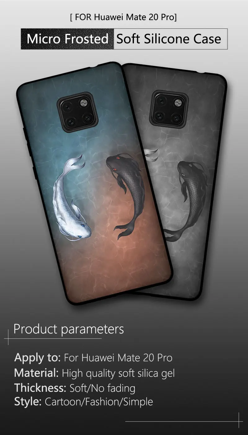 JURCHEN, мягкий силиконовый чехол для huawei mate 20 Pro, чехол с милым рисунком, тонкая задняя крышка для huawei mate 20 Pro 20 X 20X, чехол для телефона