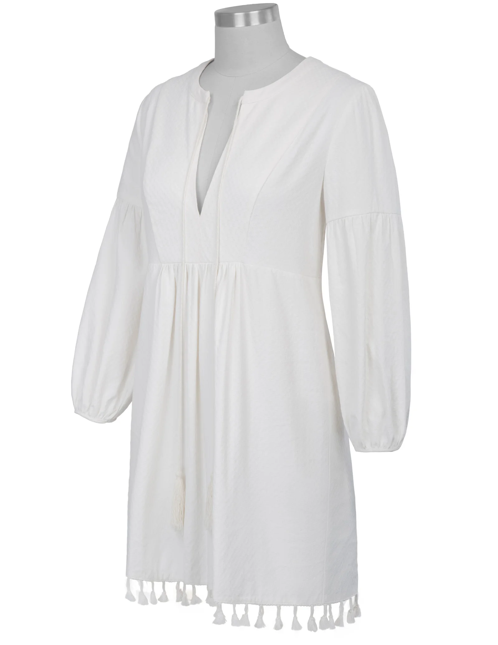 Kate Kasin Women's Bohemian Tassel Floral Tunic Shift Blouse Flowy Mini Dress | Женская одежда