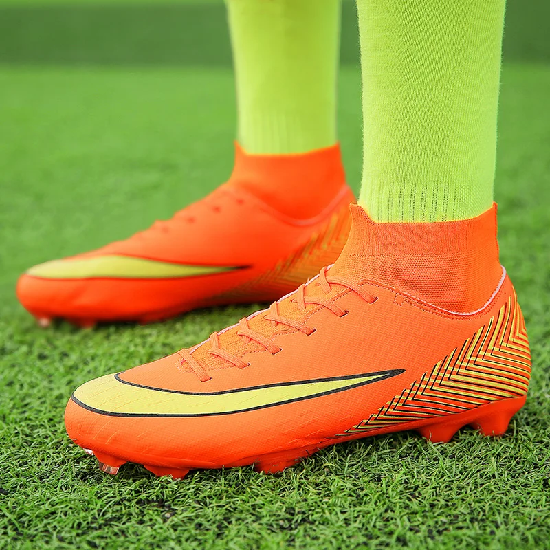 

Adults Men Soccer Shoes High Top Turf Football Shoes Sneakers Professional Trainers New Design Football Boots Chuteira Futebol