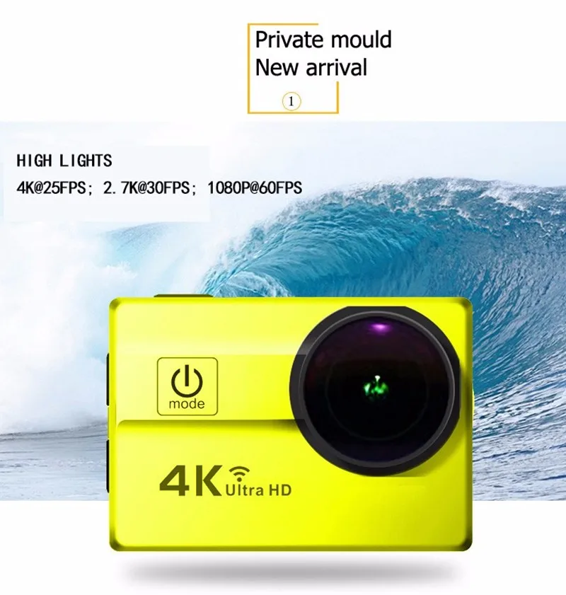 Ultra HD 4 К WiFi Действий Камеры 2.0 &quotЖК 16MP 25FPS 1080 P Спорт DV Go pro стиль 170 Градусов