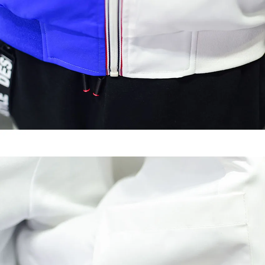 

Color contrast jacket students letter pattern print coat men baseball style outerwear 2019 autumn winter