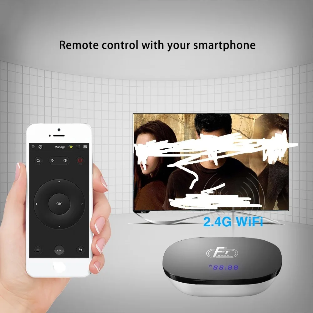 VHXSIN 10 шт./партия A95X F1 Smart tv Box Android 8,1 2 Гб 16 Гб Amlogic S905W четырехъядерный 2,4 ГГц WiFi