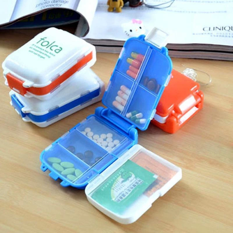 Складной складной чехол для таблеток с 8 отделениями Женский контейнер хранения