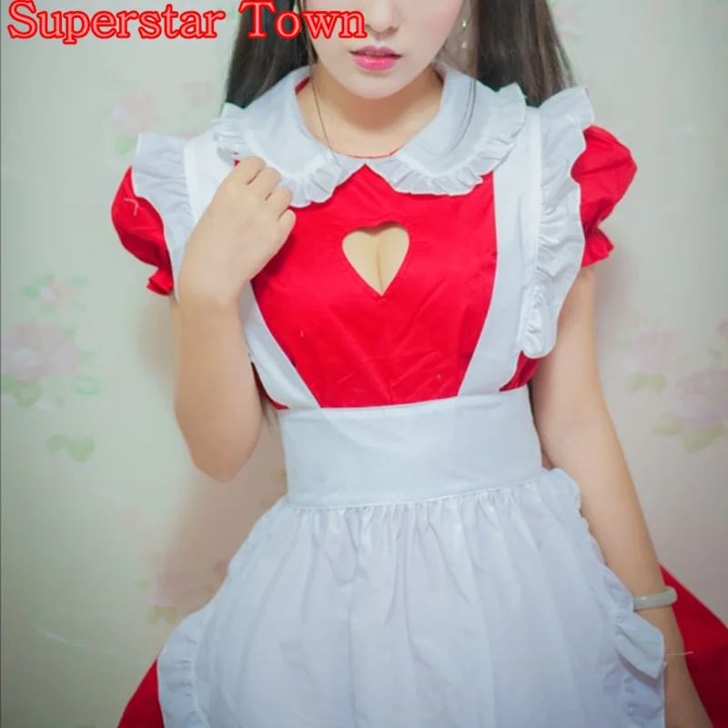 Сексуальный с открытой грудью JK Униформа горничной косплей костюм каваи