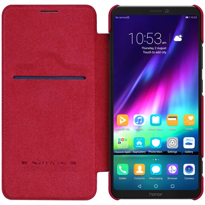 Чехол книжка Nillkin QIN для Huawei Honor Note 10 кожаный с карманом карт|Бамперы| |