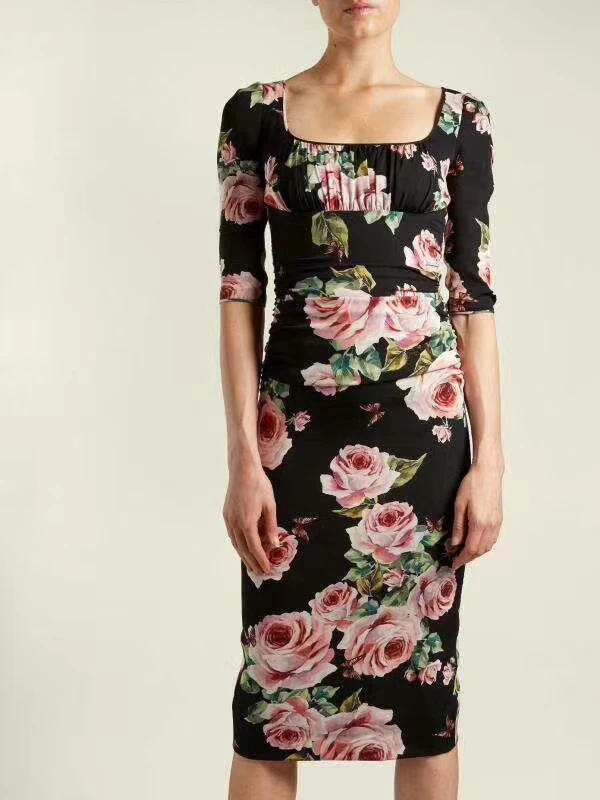 Платье, модное платье,, vestidos, женское платье, женское винтажное сексуальное вечернее платье, черное офисное платье с принтом, сарафан