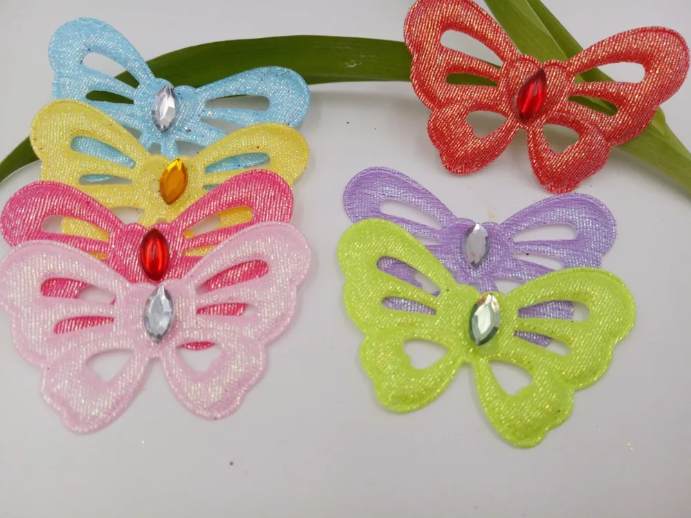 70 шт ватные блестящие разноцветные бабочки аппликации ремесло Детские куклы