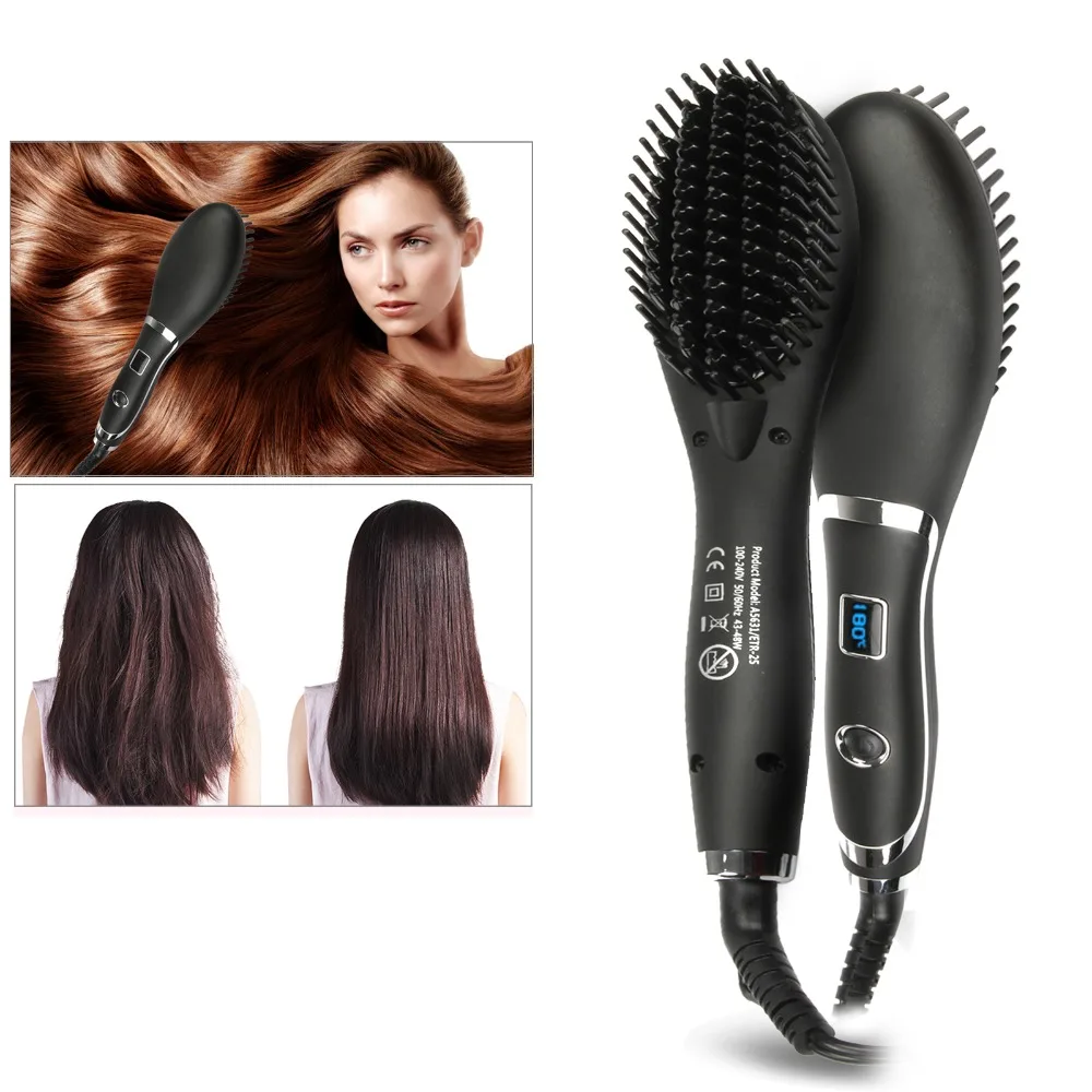 

Anmas Rucci Ceramic Heating Electric Straightening Comb Hair Straightener Brush Fast Hair Straightener Comb hair Electric brush