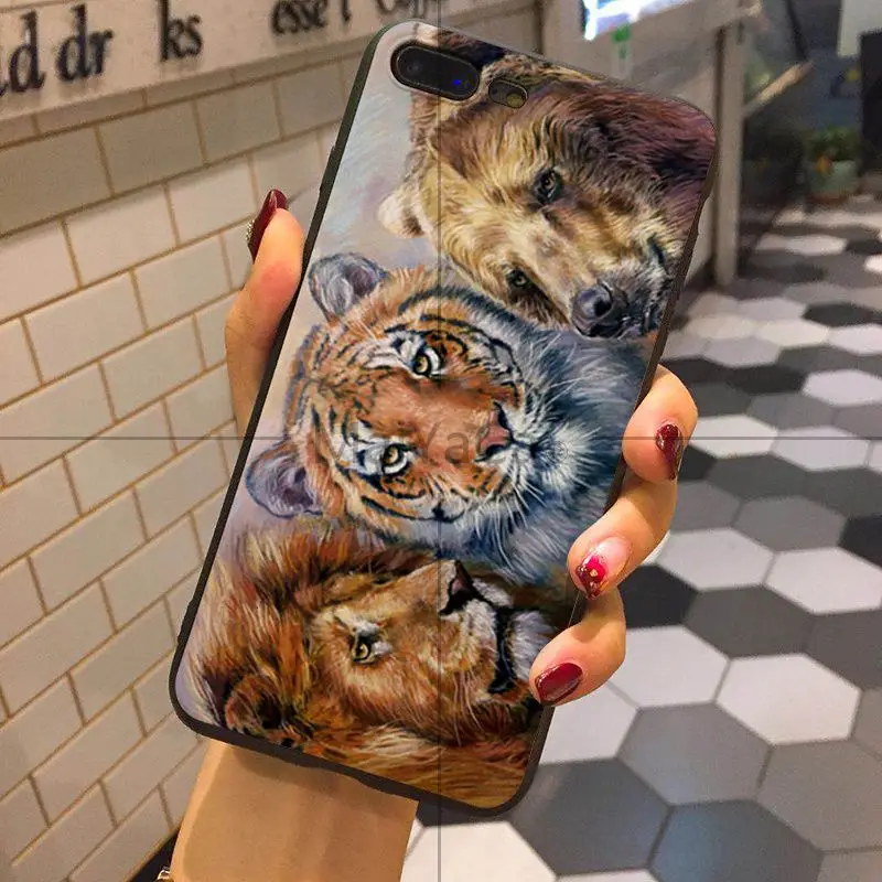 MaiYaCa лев тигр Мягкий ТПУ чехол для телефона чехол мягкий TPU Funda Coque для iPhone 8 7 6 6S Plus 5 5S SE XR X XS MAX Coque Shell