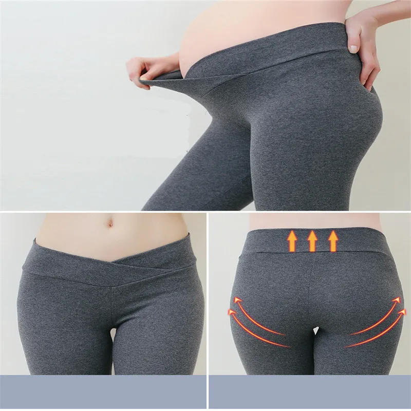

MezyTicky pregnant women low waist Security leggings thin stomach cotton maternity pants Elastic Safety Lifting belly underwear