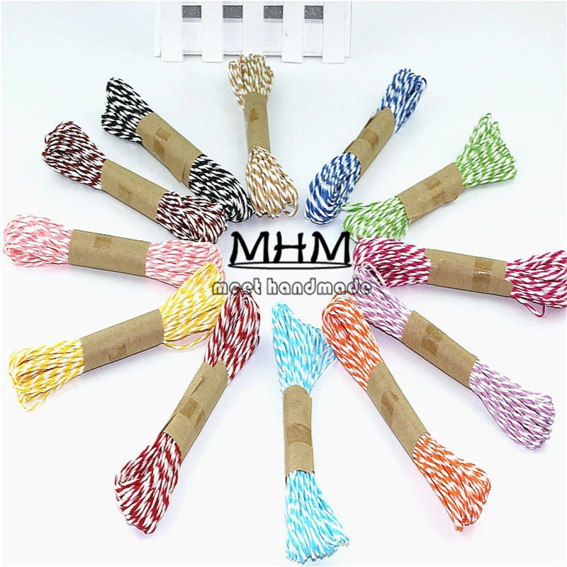 Плетеный шнур из натурального джутового шпагата 2 мм 12 рулонов в упаковке для