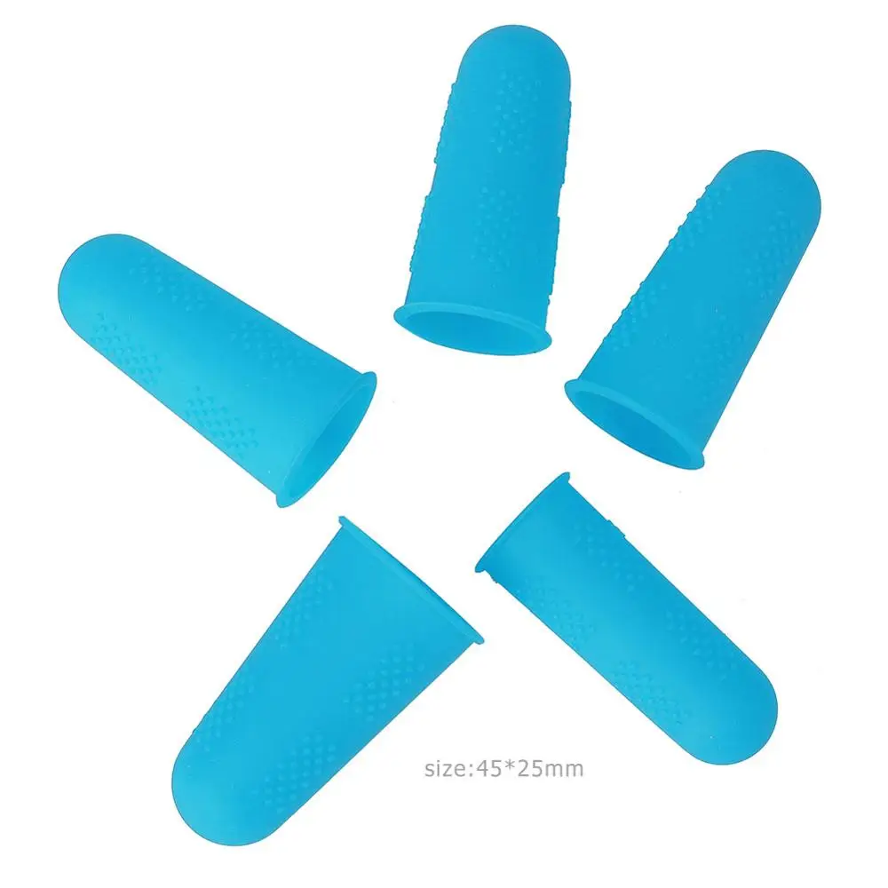 5pcs Blue Клеевой пистолет наперстки 3 5 штук силиконовые наперстки для высокотемпературных стойких анти-Горячих Частиц без косточек против скольжения - Цвет: 5pcs Blue