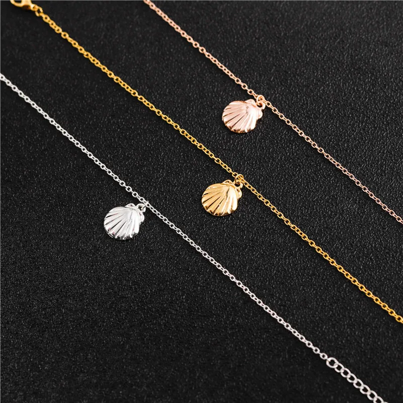 

30 small shell conch charm pendant necklace cute 3D shell necklace sail sailor sea shell ocean beach animal pearl lucky necklace