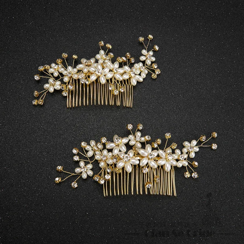 Модные расчески для волос жемчужное украшение с кристаллами женские заколки