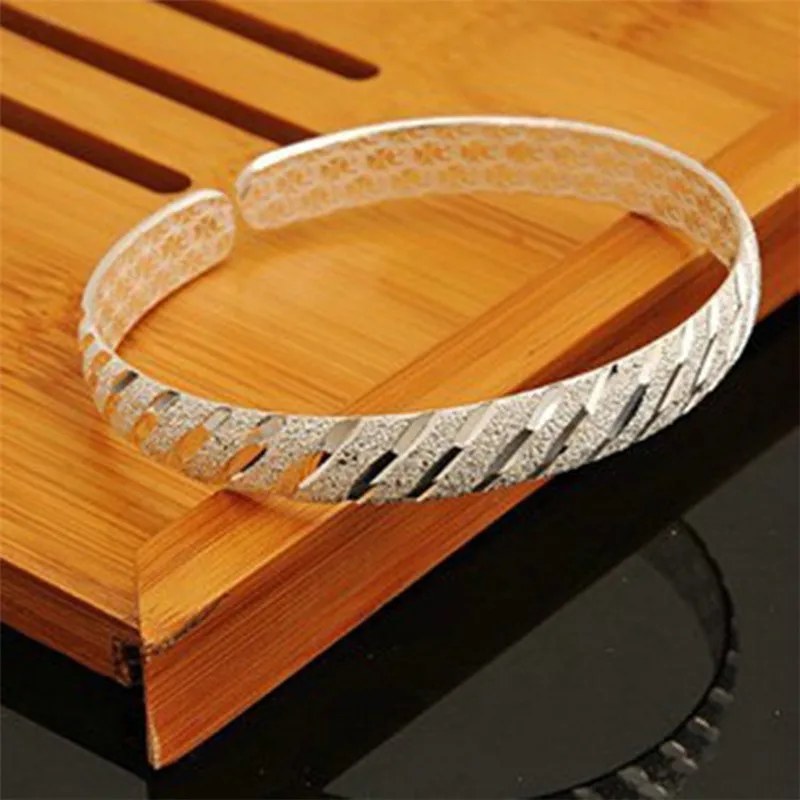 Er 2016 полированного серебра голограмма браслет Для женщин манжеты женский Braclet