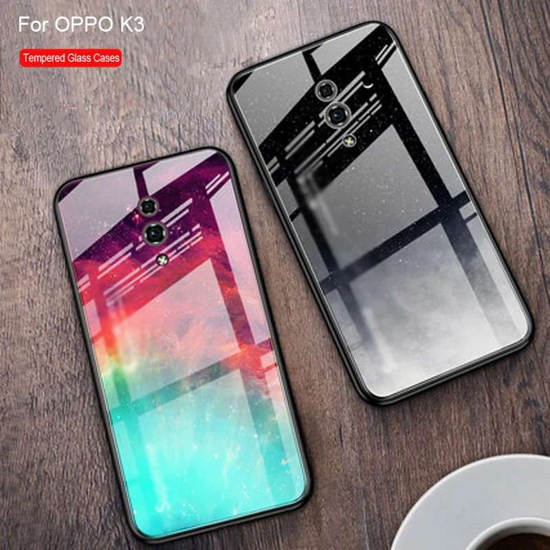 Чехол для OPPO K3 k3 закаленное стекло Мягкая силиконовая задняя крышка чехол K 3
