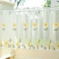 home decoration 1pc kitchen curtains cafe curtains daisy embroidery window curtains tulles for kitchen short curtains terylene