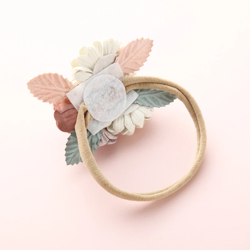 1PC Baby Girl Flower Nylon Headband Soft Stretchy Headbands for Girls Vintage Floral Bows Kids Hair Accessories | Детская одежда и