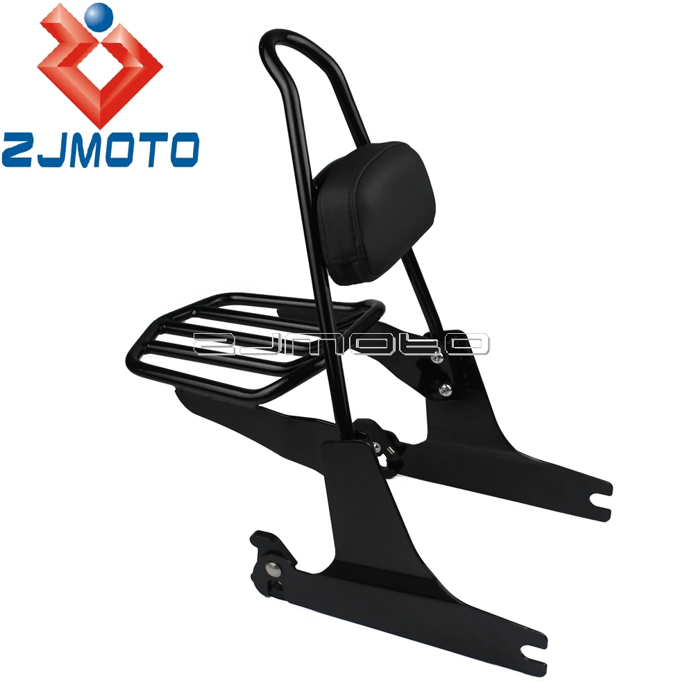 

Motorcycle Detachable Passenger Sissy Bar Backrest Luggage Rack For Harley Softail Fat Boy Springer Night Train 2000-2005