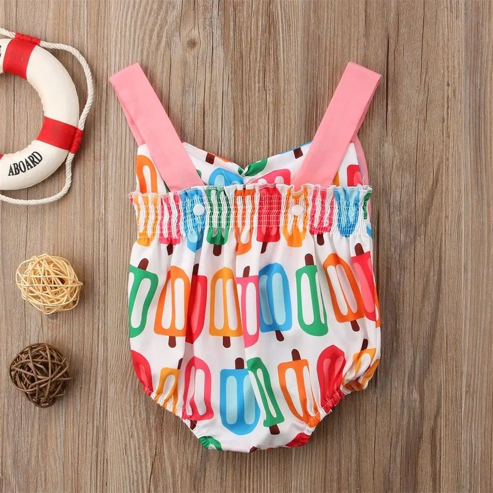 Новинка 2018 года милый боди для новорожденных девочек с мороженым комбинезон