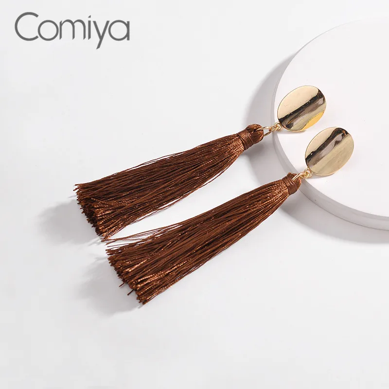 Женские серьги кисточки Comiya Boho элегантные с подвеской из сплава коричневого