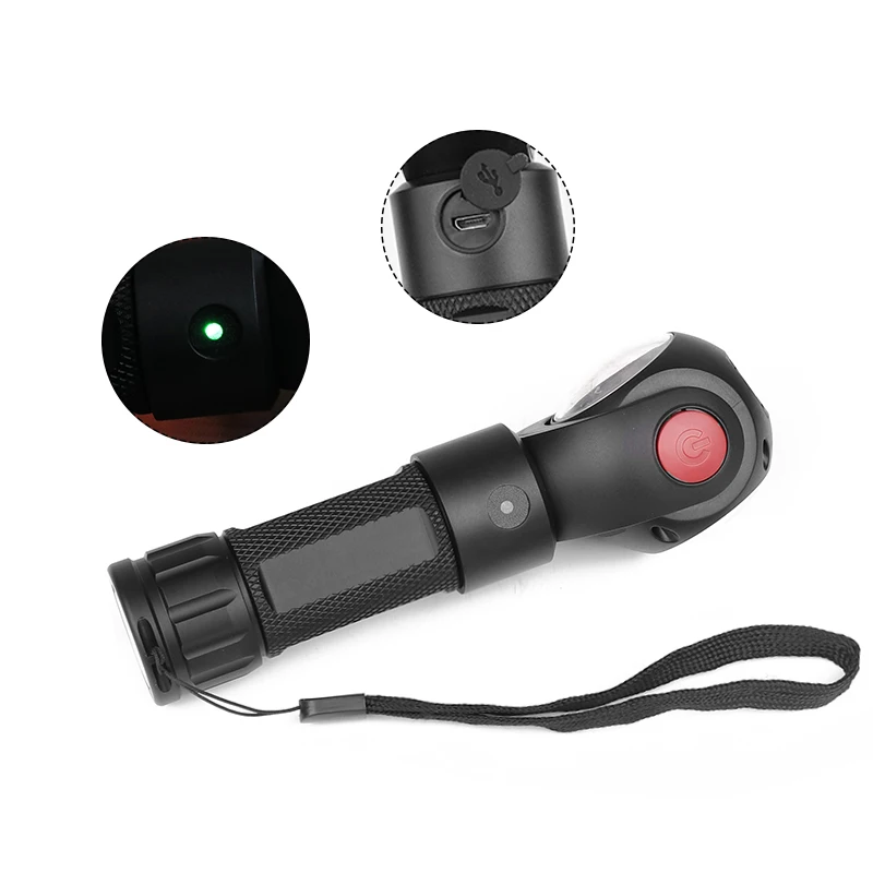 

XANES 1315 T6 + COB 7Modes 360 Rotating Head Flashlight Magnetic Tail USB Charging LED Torch for Camping Lantern Work Lamp