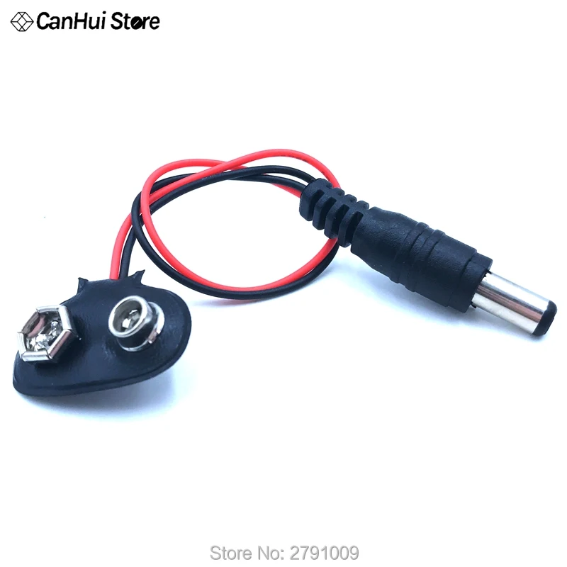 10pcs/lot DC 9V Battery Buckle Experiment Power Connection Line DC2.1MM Plug battery buckle Connector | Обустройство дома