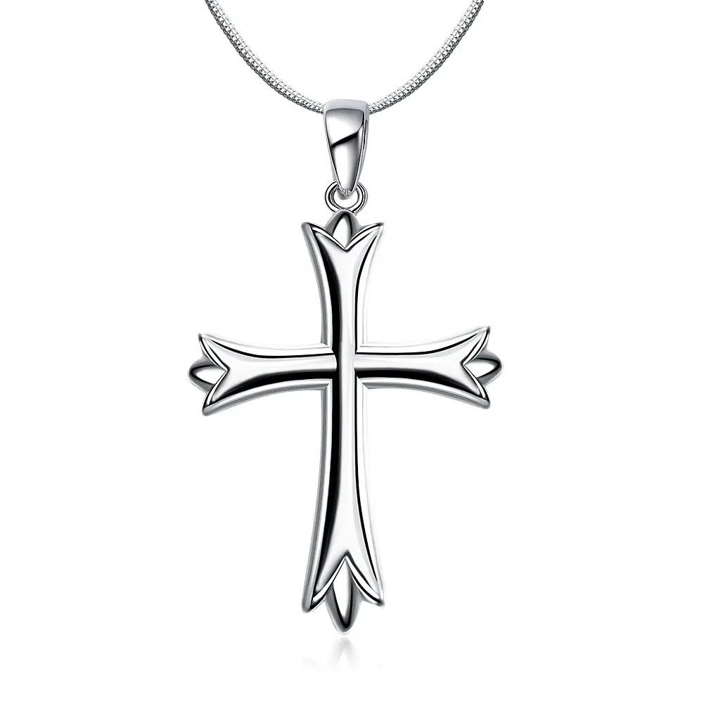 Мужское ожерелье с крестом серебристого цвета 18 дюймов цепочка со змеиным