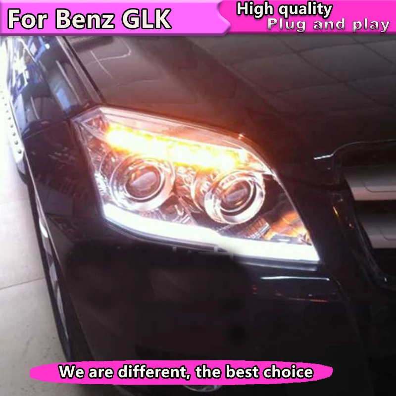 Стайлинг автомобиля для Benz GLK 300 фары 2008 2012 СВЕТОДИОДНЫЙ DRL Объектив двойной луч H7