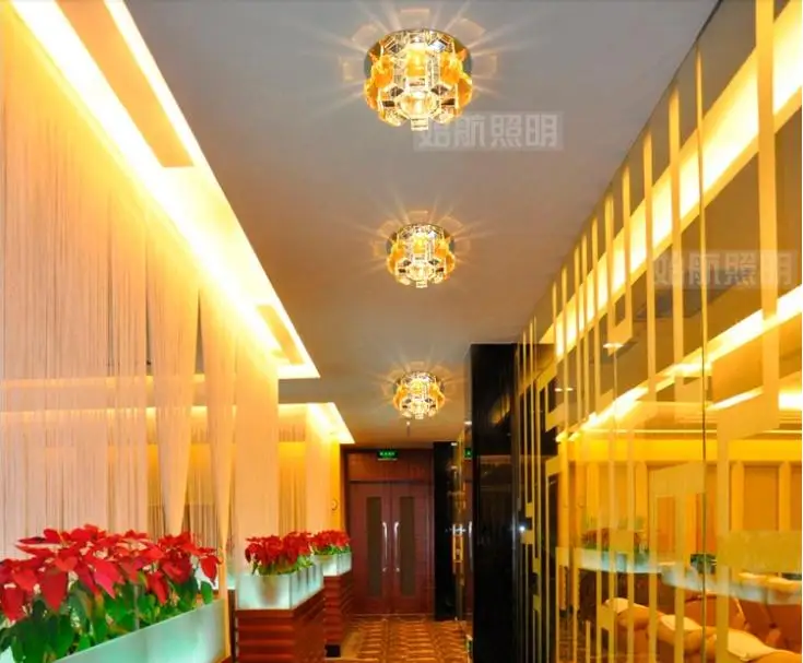 Colorpai Бесплатная доставка 5 Вт светодиодный потолочный светильник кристальная