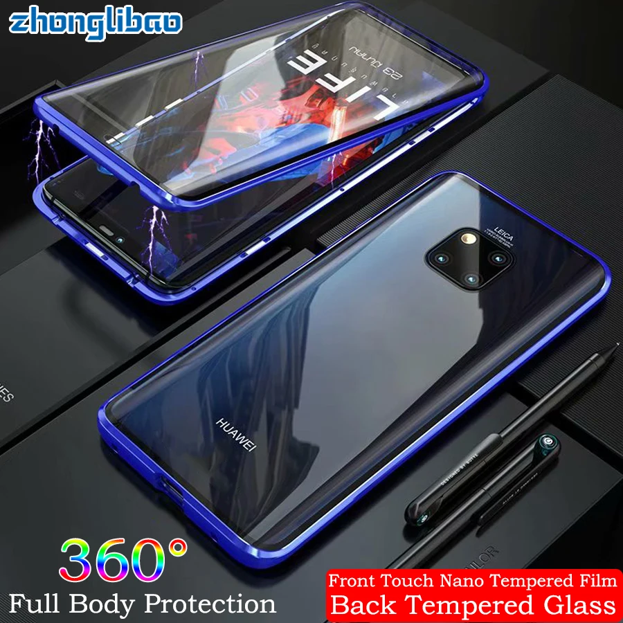 360 магнитный адсорбционный металлический чехол для Huawei Mate 20 Pro huwei Mate20 20pro funda