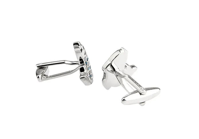 Дизайнерский качественный медный материал уникальные голубые запонки в стиле