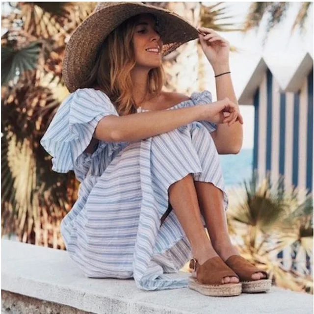 Женские модные повседневные сандалии на танкетке с открытым носком из пеньковой